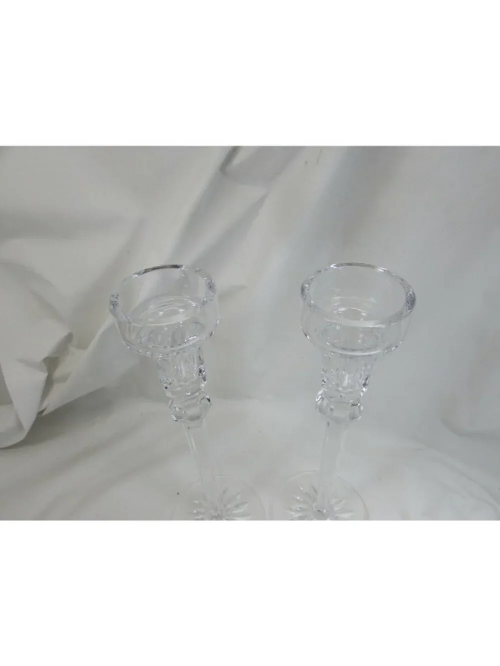 2 Rogaska Crystal RICHMOND CANDLESTICKS DISCONTINUED 10 Inch 52183
